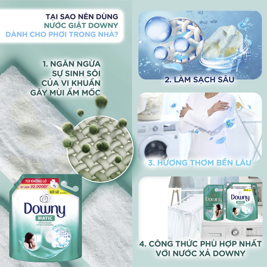 [Mã FMCGMALL -8% đơn 250K] Nước giặt Downy Matic chai 2,4kg (MỚI)