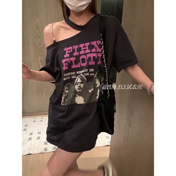 Áo Thun Tay Ngắn Hở Vai Thời Trang Phong Cách Hàn Quốc Cho Nữ