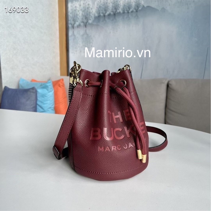 Túi Đeo Chéo Marc Jacobs The Leather Bucket Bag  Da thật, Hàng xuất  Size: 19x19x23cm