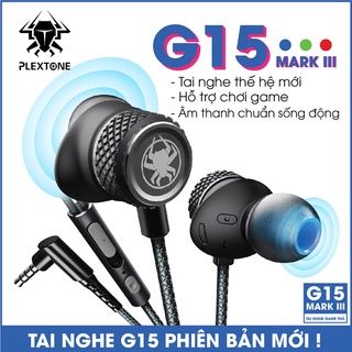 Tai nghe gaming Plextone G15 inear dài 1.2m với âm thanh sông động chân thực tích hợp micro đàm thoại dành cho game thủ
