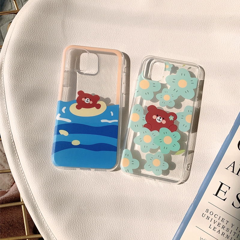 Ốp điện thoại in hình chú gấu hoạt hình xinh xắn cho Iphone 5/5S/6/6+/6S/6S+/6/7/7+/8/8+/X/XS/XS Max/11/11 pro/11Promax | BigBuy360 - bigbuy360.vn