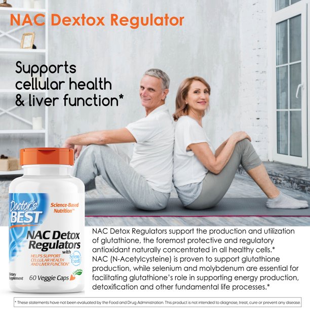 Doctor's Best N-Acetyl-Cysteine Viên uống NAC Detox Regulators 600mg thải độc cơ thể, chống oxy hóa 60 viên