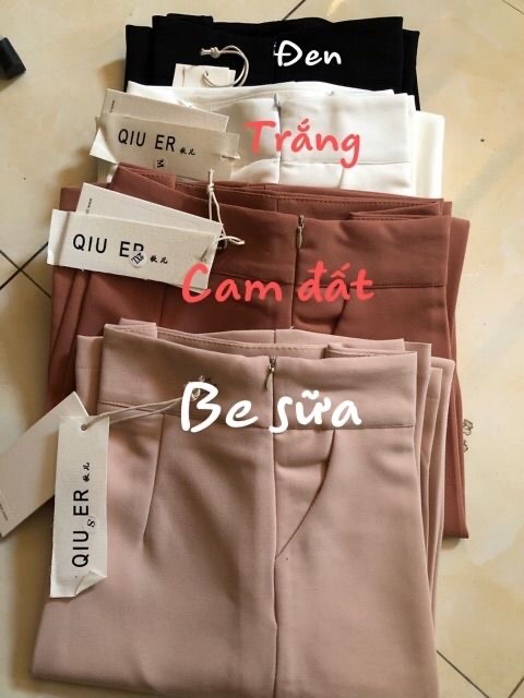 Quần ống rộng nữ - quần ống suông nữ lưng cao eo thon khóa sườn chất liệu tuyết mưa