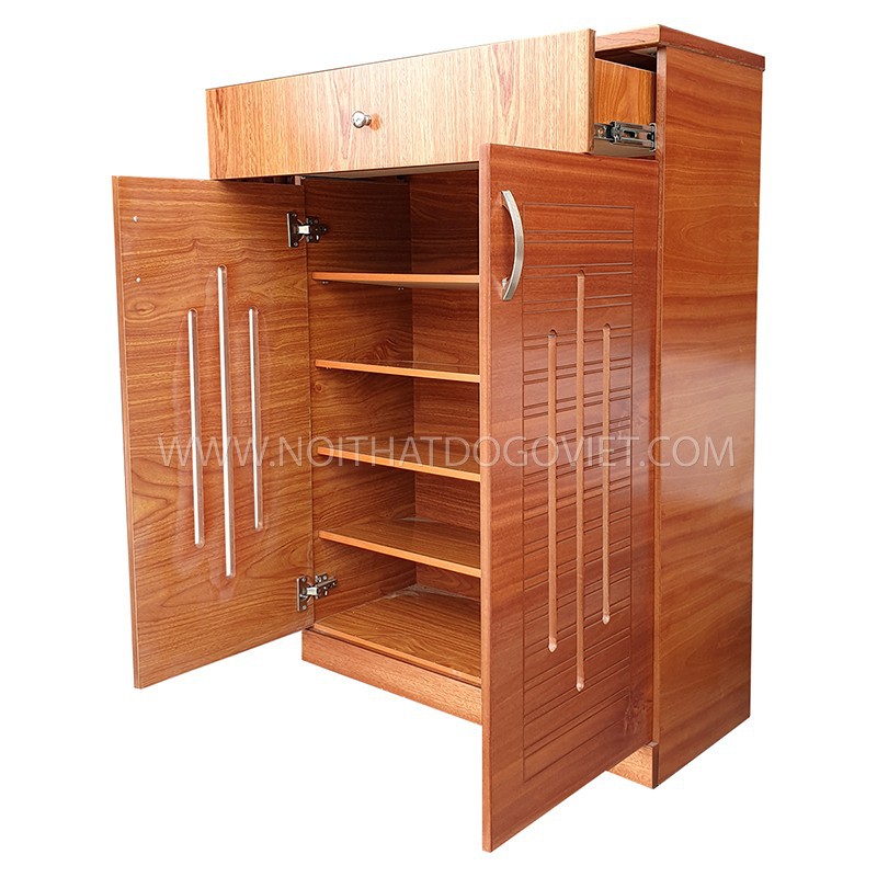 Tủ Giày Nhỏ Gỗ Công Nghiệp MDF Vân Xoan Đào 2 Cánh Đẹp Giá Rẻ