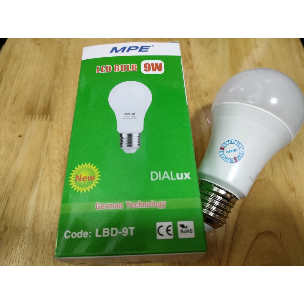 Bóng đèn LED Bulb MPE - Ánh sáng trắng/vàng - 3w, 5w, 7w, 9w, 12w, 15w, 20w, 30w, 40w cao cấp MPE ( tiêu chuẩn châu âu)