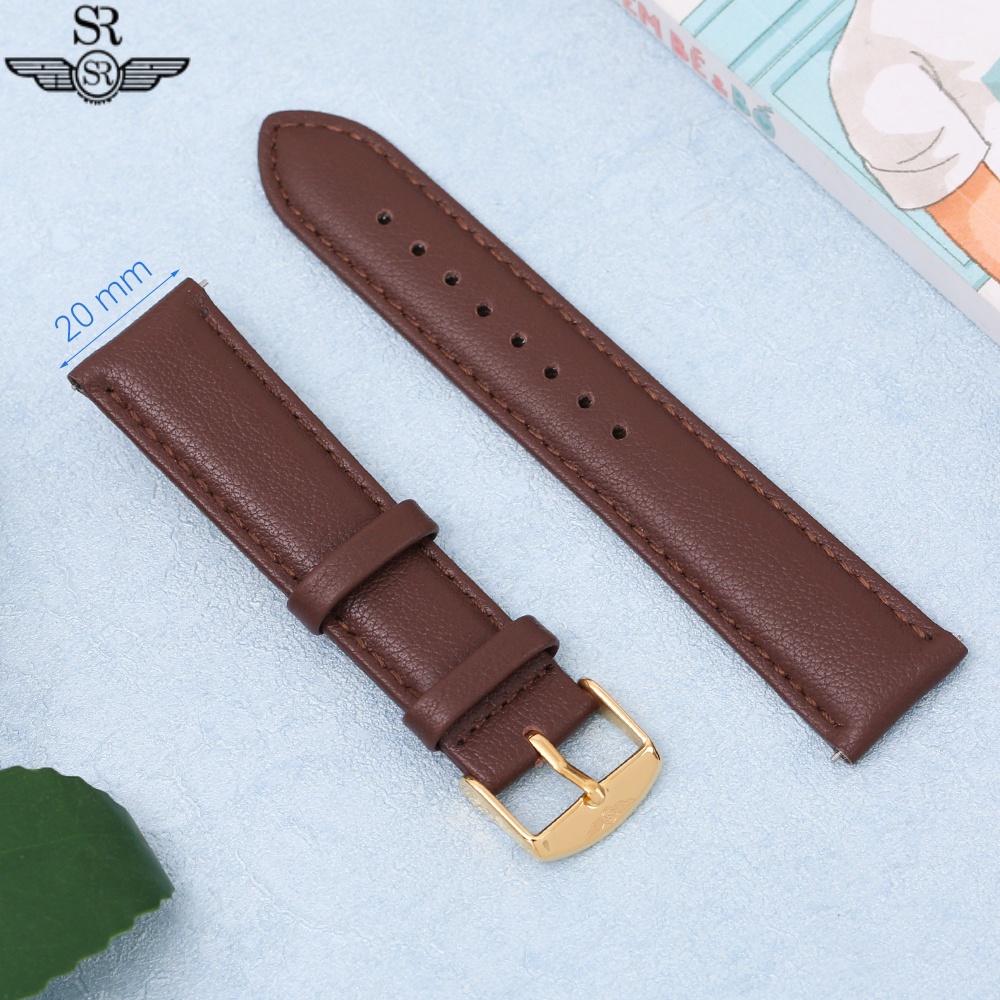 Dây da đồng hồ SR Watch chính hãng M1011.62/20mm Nâu