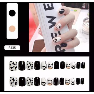 THANH LÝ_{ Mua 1 tặng 1 ngẫu nhiên } Hộp 24 móng tay giả hình bò sữa ( keo silicon + dũa mini)