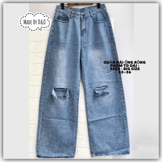 QUẦN ỐNG RỘNG RÁCH GỐI SIZE 62-85KG