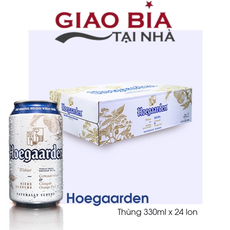 Thùng Bia Hoegaarden white 330ml x24 Lon/ Chai Bia lúa mỳ bán chạy nhất Bỉ | Chính Hãng