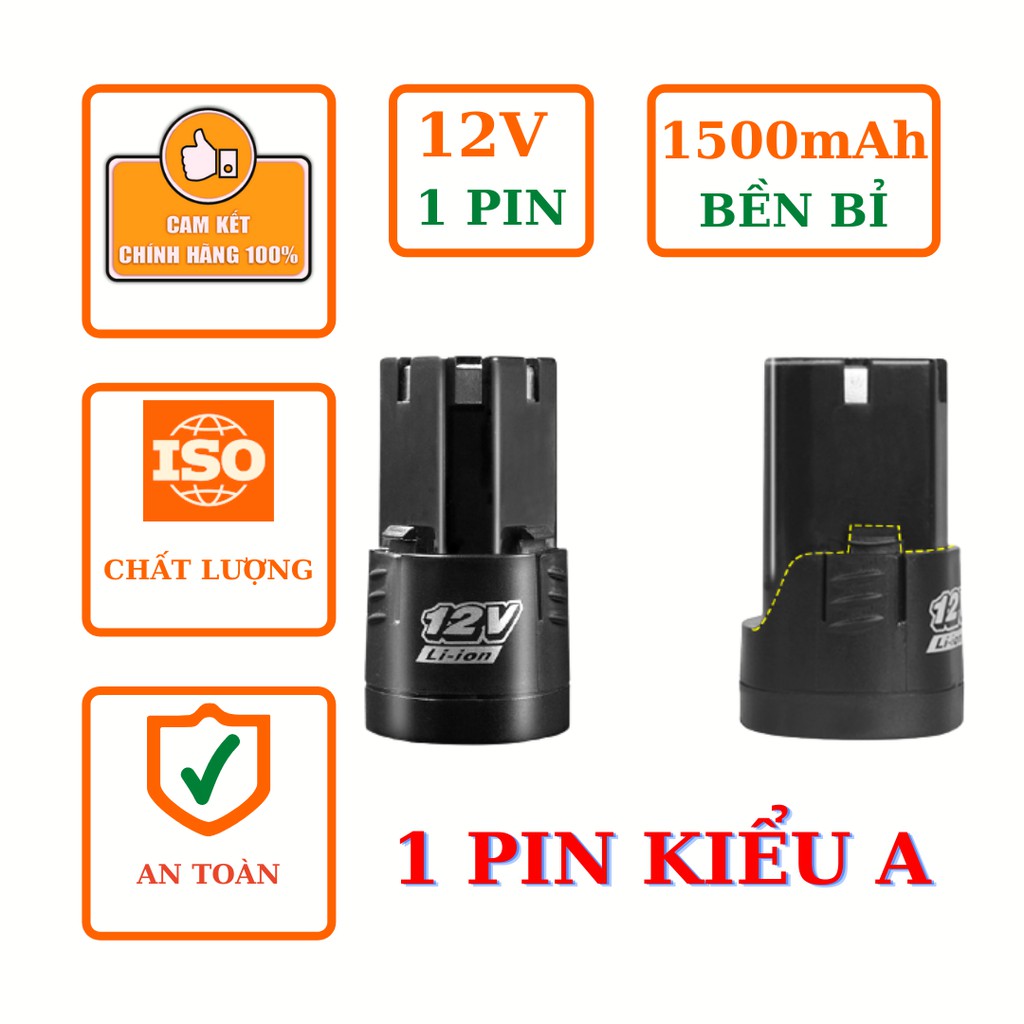 PIN MÁY KHOAN BẮT VÍT CẦM TAY 12V 1500mAh TYPE A B C TRUNG QUỐC