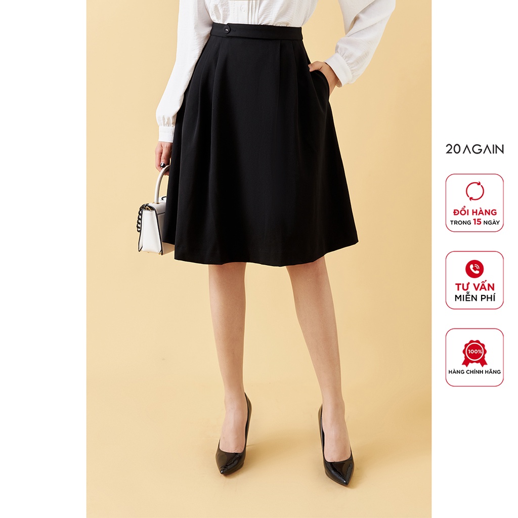 [Mã WABR20AG15 giảm 10% đơn 99K] Chân Váy Xòe công sở Peplum 20AGAIN JXA1068 | BigBuy360 - bigbuy360.vn