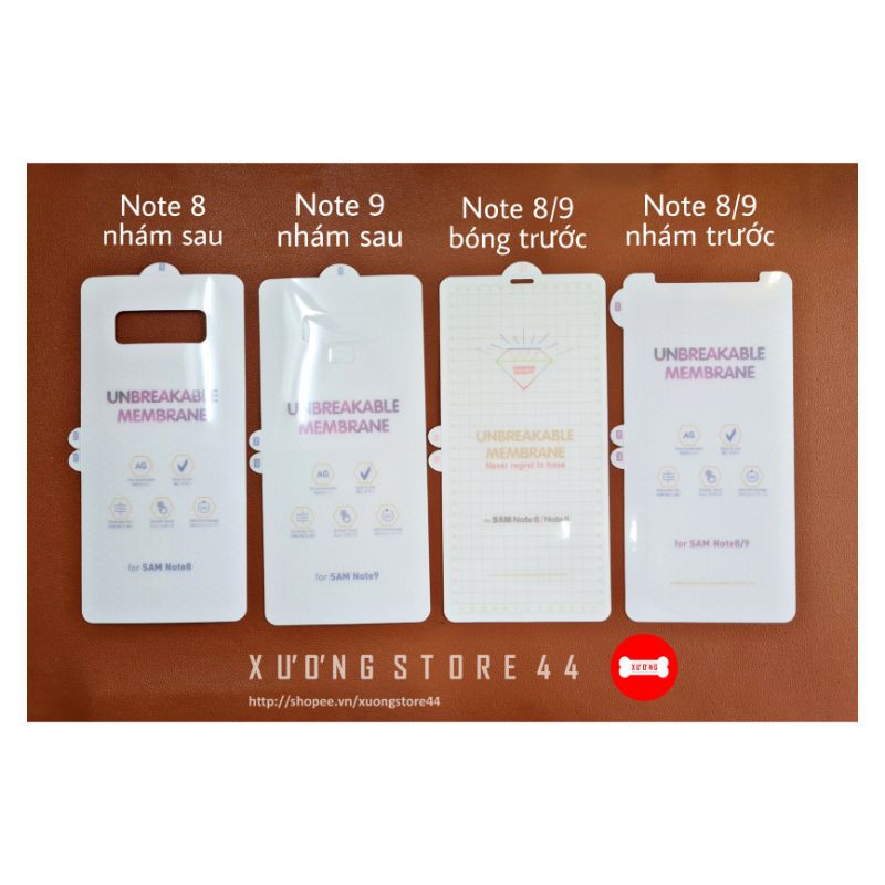 Miếng dán dẻo PPF chống trầy Samsung Note 8 | Note 9 bóng hoặc nhám