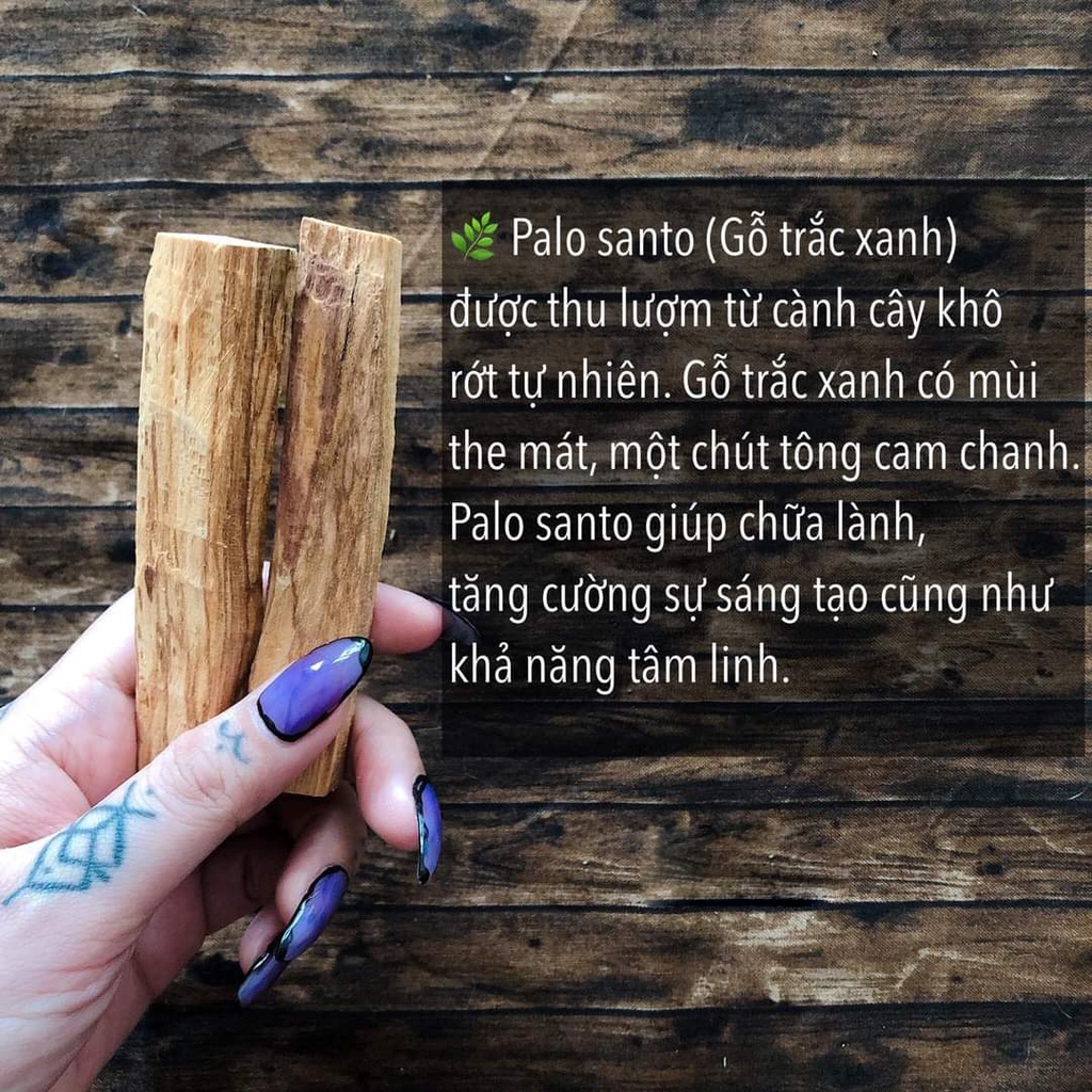Combo 5 thanh palo santo 10cm tặng hũ đá phong thủy mini 7ml