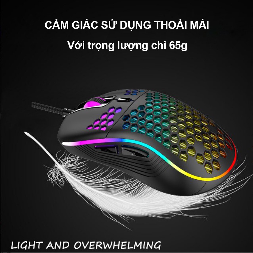 Chuột Gaming Có Dây YINDIAO D110, Led RGB DPI 4800 Phù Hợp Văn Phòng Và Chơi Game