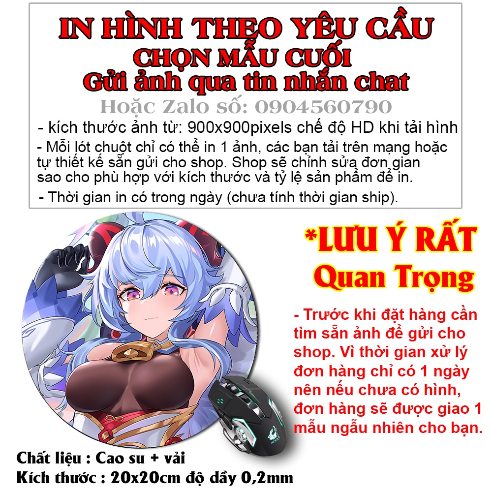 Miếng lót chuột Anime Gotoubun no hanayome kích cỡ tròn 200 x 200mm dùng di chuột máy tính chơi game chuyên dụng