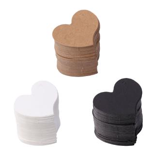 Yh ✿✿ 100 Chiếc Hình Trái Tim Trống Giấy Kraft Thẻ Nhãn DIY Đảng Cưới Thủ Công