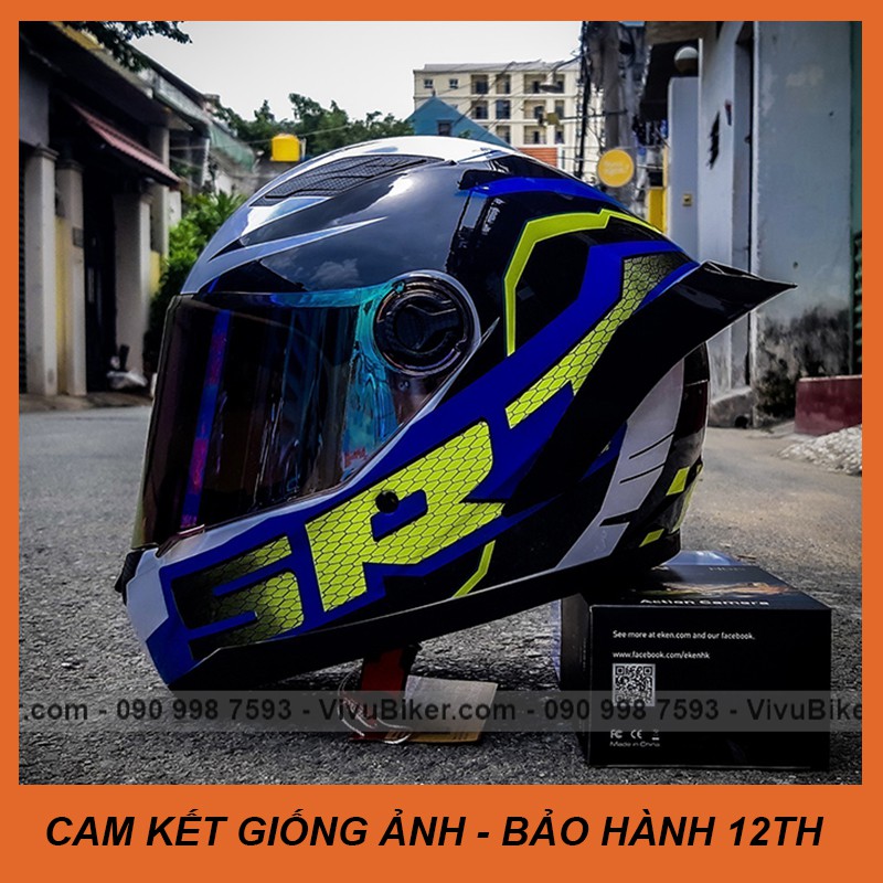 [GIÁ KHO] Mũ bảo hiểm Fullface Asia mt136 SRT màu xanh dương - bảo hành chính hãng 12th