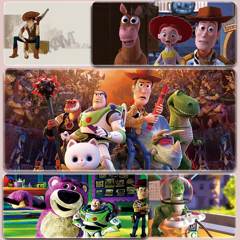 Kam Phim hoạt hình Đồ chơi Story Bàn di chuột lớn 800mmx300mm Bàn di chuột không thấm nước Tấm lót chuột Lotso dễ thương In HD Buzz Ánh sáng Năm văn phòng Bàn phím chuột Tấm trang trí phòng