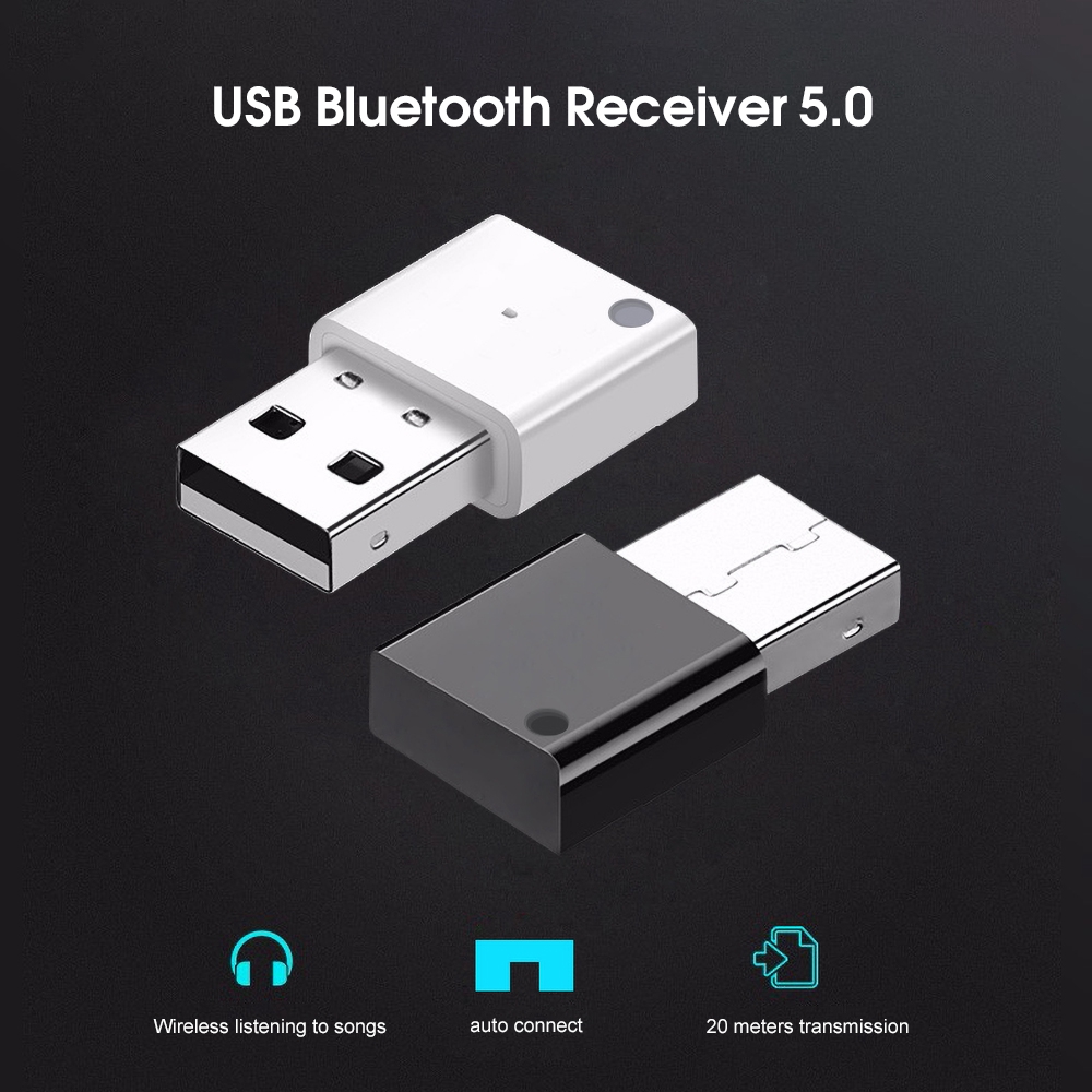 KEBIDU Mini USB không dây Bluetooth 5.0 Bộ điều hợp radio trên ô tô Bộ khuếch đại loa siêu trầm Bộ điều hợp âm thanh đa phương tiện Bộ thu Bluetooth