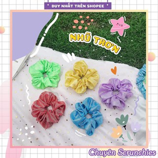 Cột Tóc Vải - Scrunchies Nhũ Trơn nhiều màu