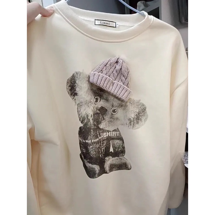 Áo khoác form rộng,Áo sweater nỉ , Áo Hoodie Ulzzang Form rộng hình gấu Hot trend Thời Trang Thu Đông siêu đẹp | BigBuy360 - bigbuy360.vn