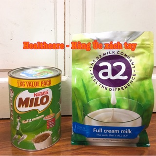 [combo] bộ đôi hoàn hảo Milo Úc 1kg và sữa A2 1kg chắc chắn là bé nào khó tính, lười uống sữa nhất cũng phải thích mê