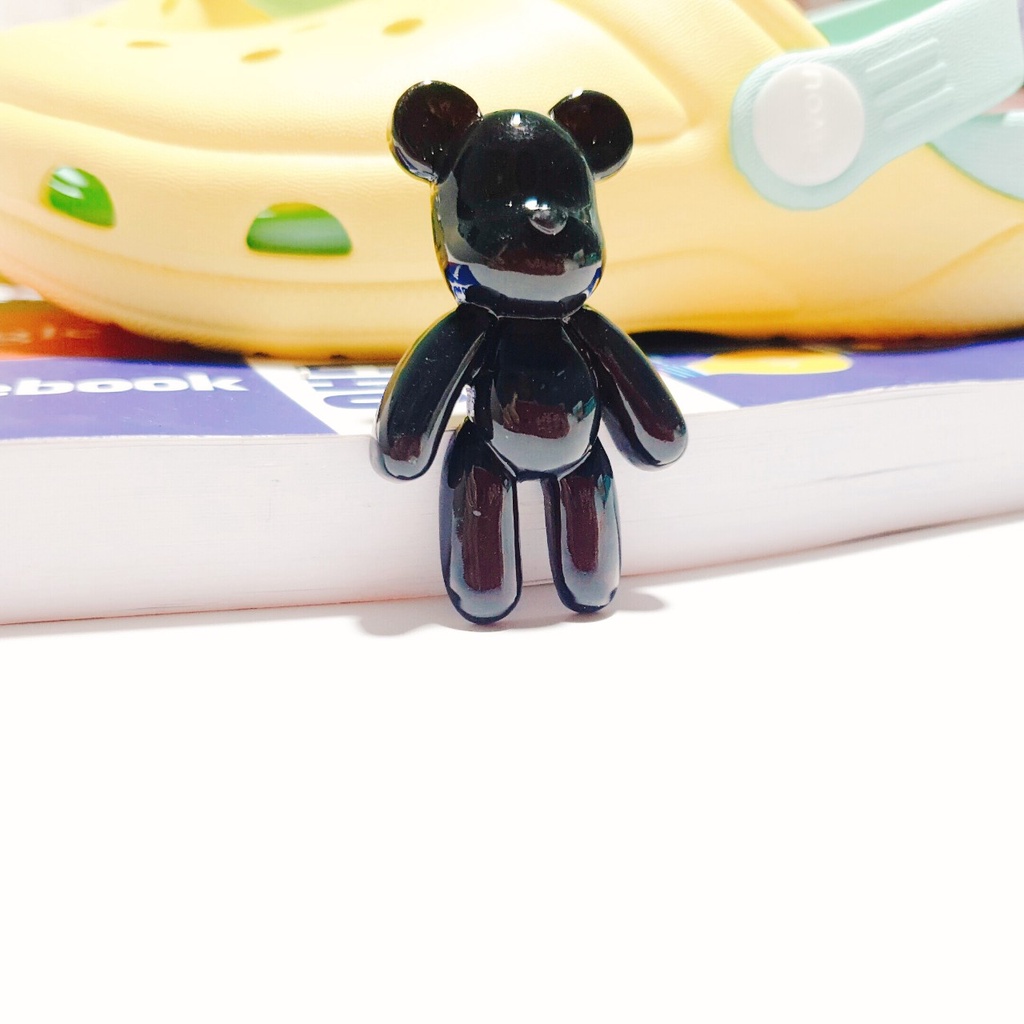 [ Gấu mẫu mới] Nút cài dép sticker jibbitz 3D loại nhựa cứng To gắn dép có lỗ