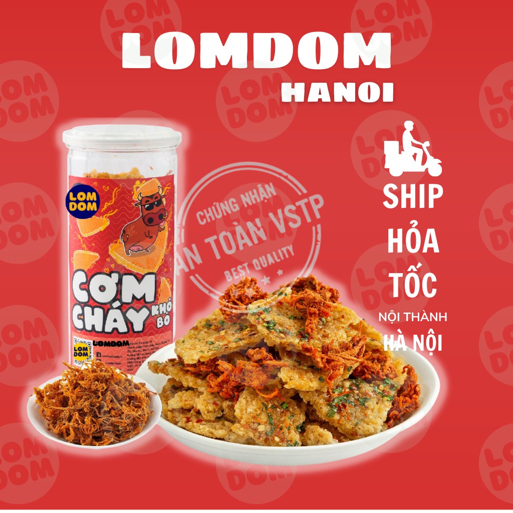 Cơm cháy lắc khô bò 300g LomDom food đồ ăn vặt Hà Nội vừa ngon vừa rẻ | BigBuy360 - bigbuy360.vn