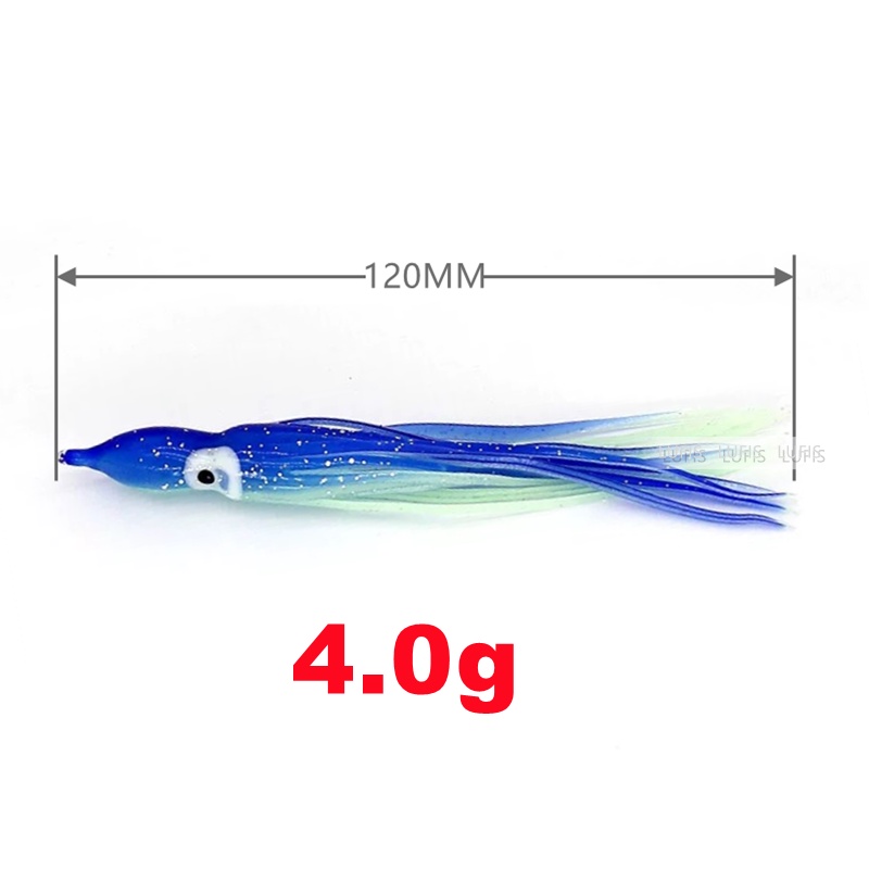Set 5 Mồi Câu Cá Giả Hình Bạch Tuộc 12CM 4.0g