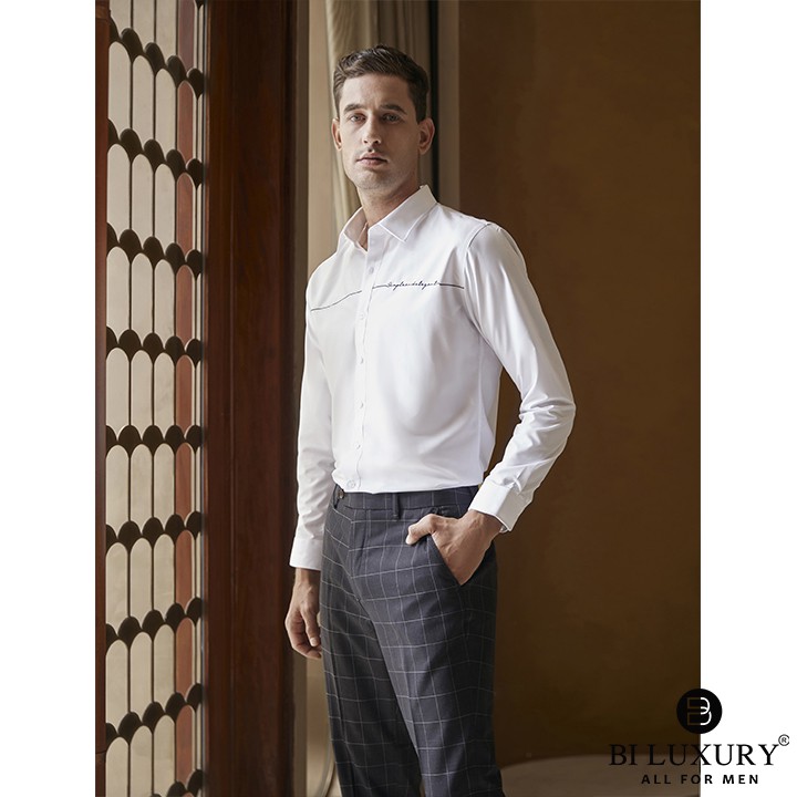 Áo sơ mi nam trắng dài tay Biluxury SMDT018TRK vải nano cao cấp chống nhăn form body fit thanh lịch | BigBuy360 - bigbuy360.vn