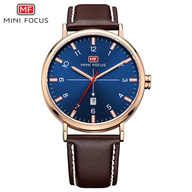 Đồng hồ nam MINI FOCUS MF019G dây da cao cấp size mặt 42mm chống nước