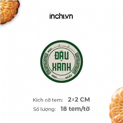 Tem Decal Tròn  Nhân Bánh Trung Thu Có Sẵn  Size 12Tem/ Tờ - 13 Nhân &Tem Nhân Tự Viết