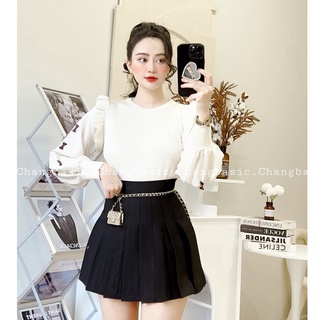 Áo len nữ Changbasic áo len tay nơ sang chảnh CB099