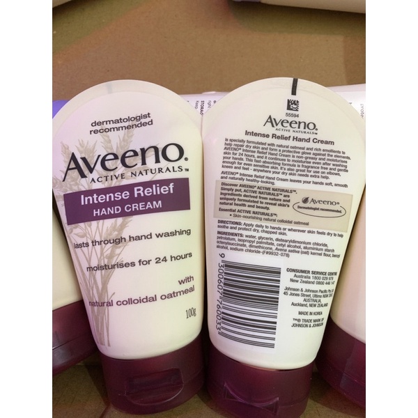 Kem dưỡng da tay Aveeno Intense Relief Hand Cream 100g