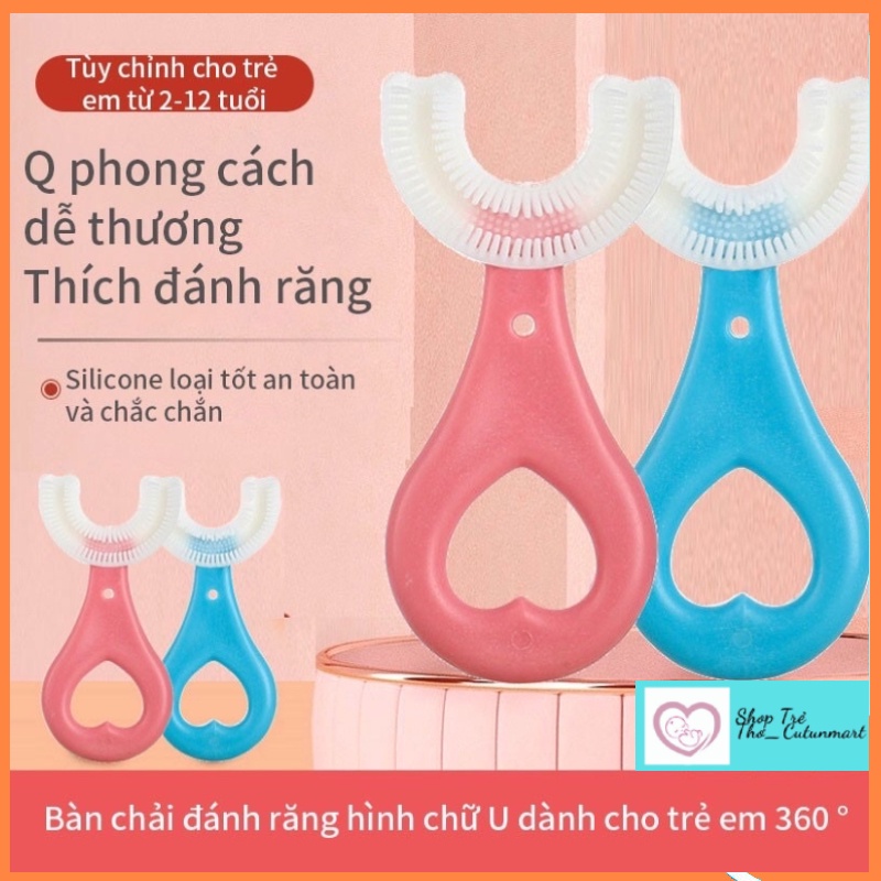 Bàn chải đánh răng hình chữ U chất liệu silicon mềm dành cho bé 1-5 tuổi