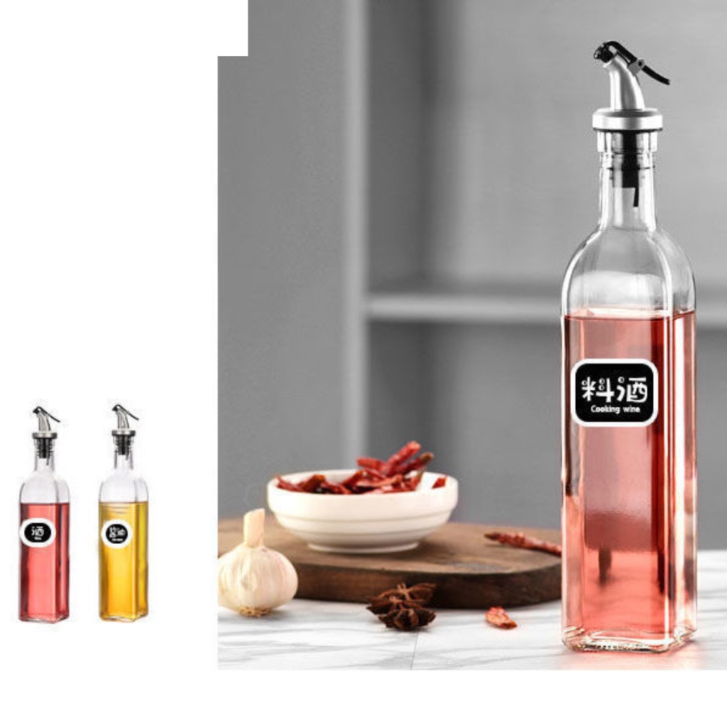 Bình đựng dầu ăn, chai đựng nước mắm,gia vị thủy tinh 500ML có vòi rót thông minh đồ dùng nhà bêp