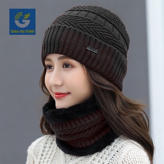 Bộ mũ len và khăn che cổ cao cấp