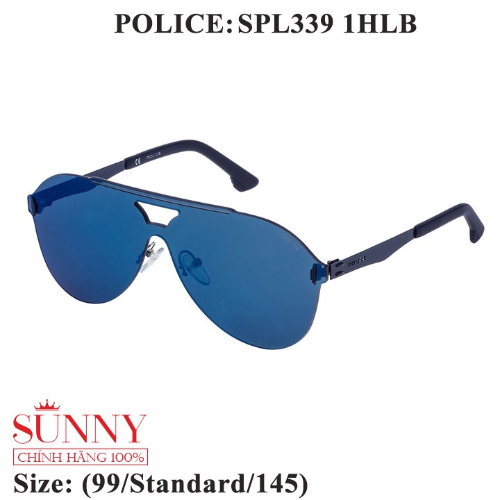 Kính mát thời trang chính hãng nhiều màu Police SPL339, thiết kế dễ đeo bảo vệ mắt