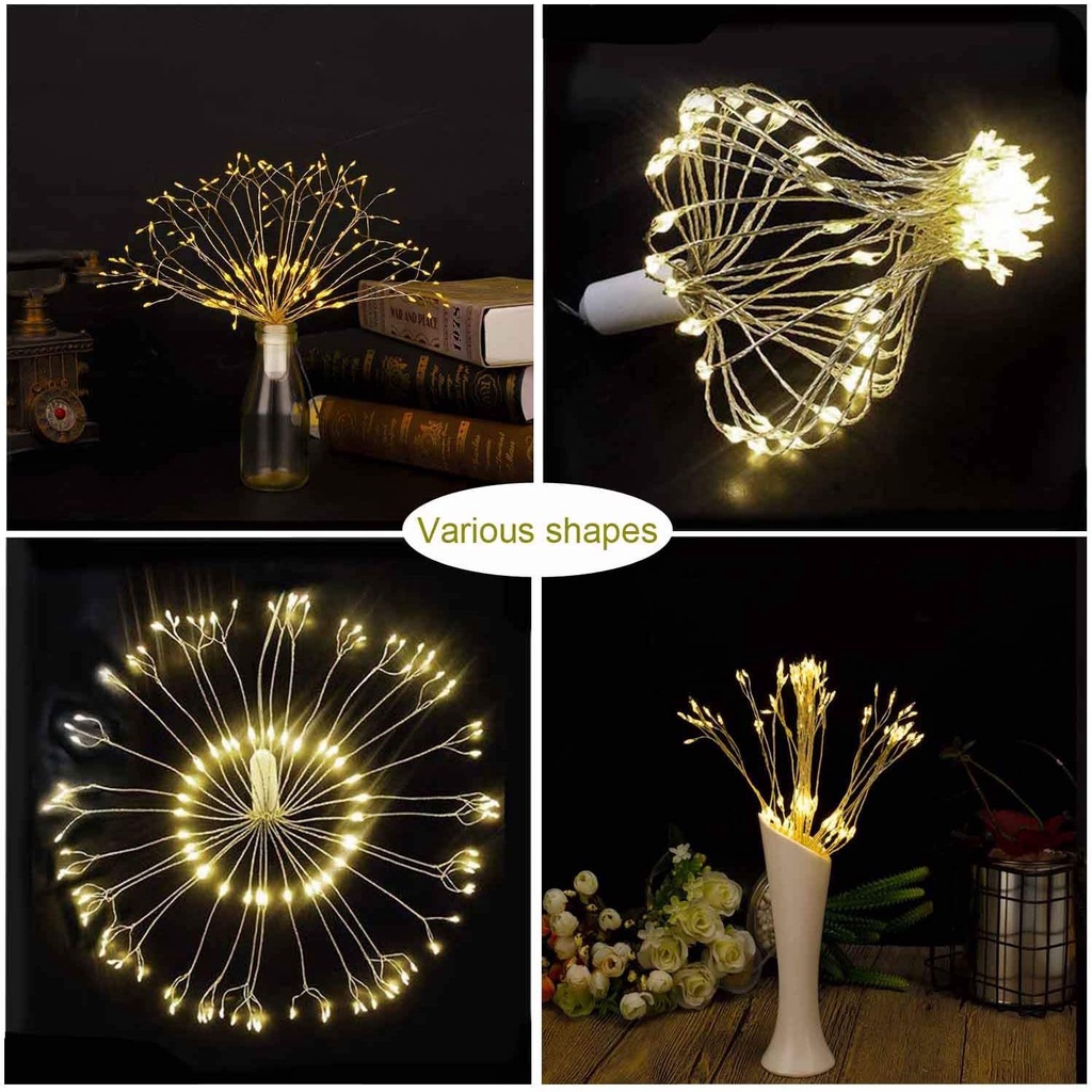 Đèn LED 8 chế độ chạy bằng pin treo trang trí sân vườn