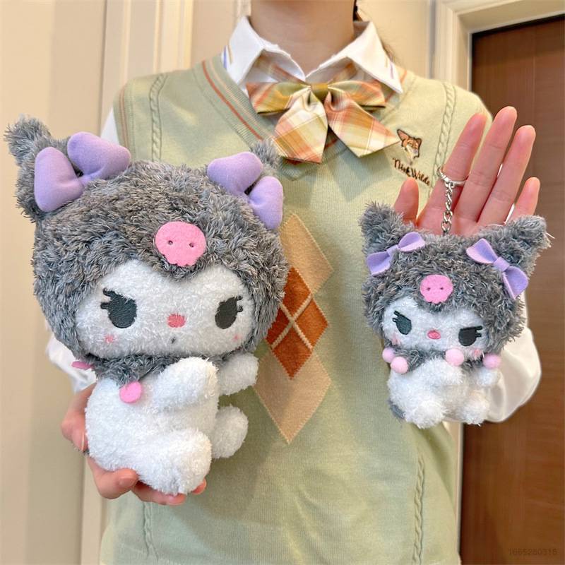 Móc Khóa Hình Thú Nhồi Bông Kuromi ST1 Sanrio Dễ Thương