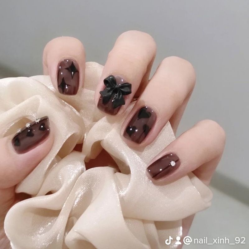 XẢ HÀNG bộ 24 móng tay giả cao cấp tặng kèm keo dán móng