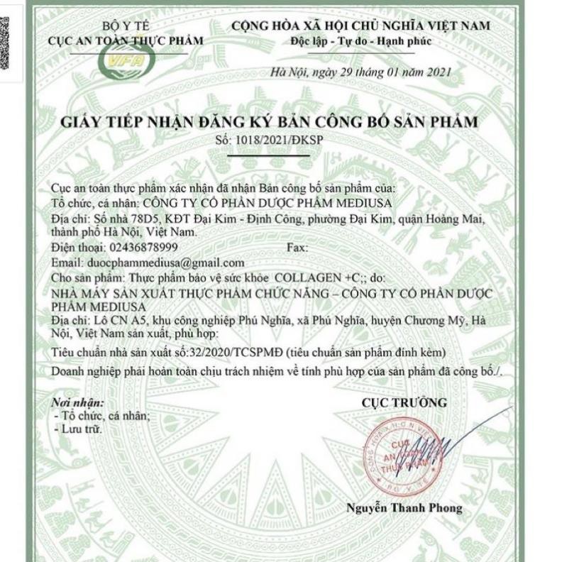 Viên uống trắng da Collagen + C GLUTATHION đẹp da, sáng da, hạn chế lão hoá da hiệu quả Lọ 30 viên