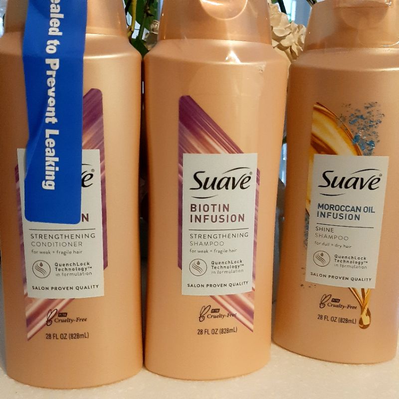 01 CHAI DẦU GỘI HOẶC  XÃ SUAVE Professionals Moroccan Infusion Shine SHAMPOO & Conditioner 373ml/828ML từ mỹ