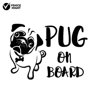Sticker dán trang trí ô tô hình chú chó Pug