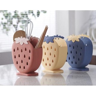 ( Siêu Dễ Thương ) Khay Đựng Đũa Muỗng Hình Trái Dâu