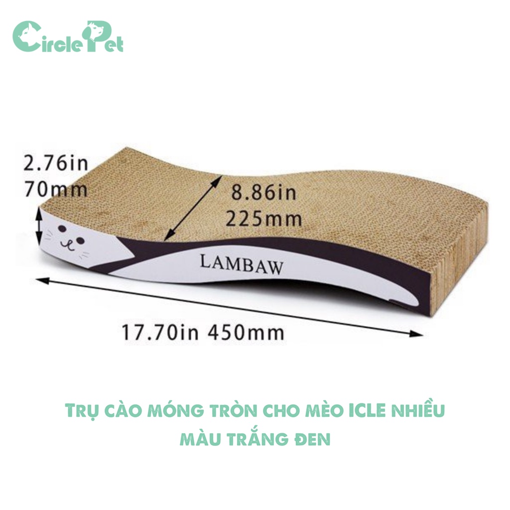 Bàn Cào Móng Cho Mèo ICLE Hình Lượn Sóng Nhỏ Gọn - Circle Pet