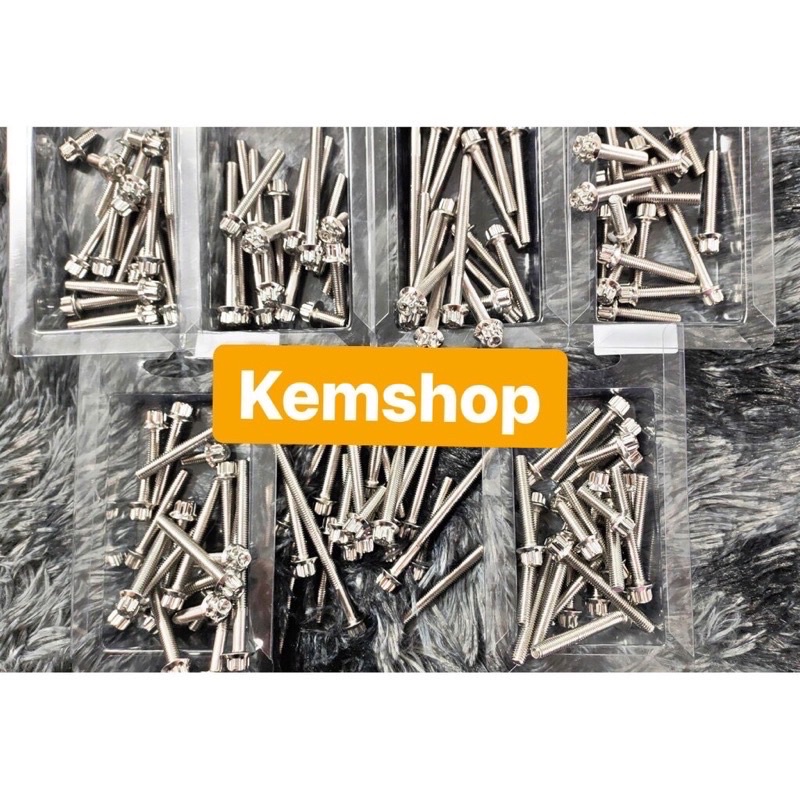 Bộ Ốc Salaya inox 304 Gắn Lốc Máy Wave Dream Ex150 Winner Raider Satria…