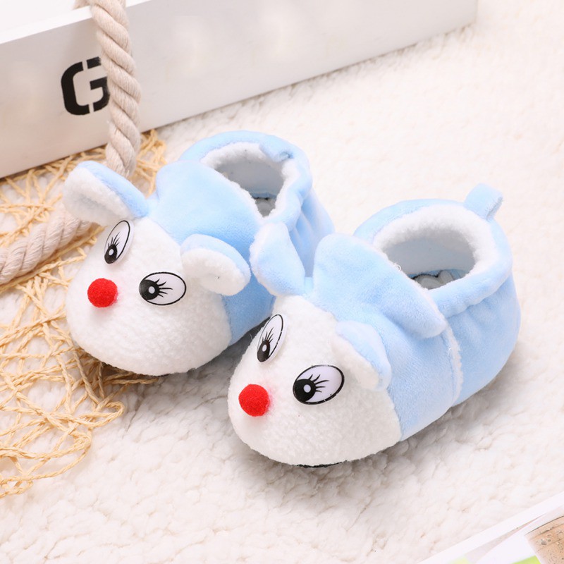 Giày cotton mềm mại giữ ấm thiết kế họa tiết xinh xắn cho bé