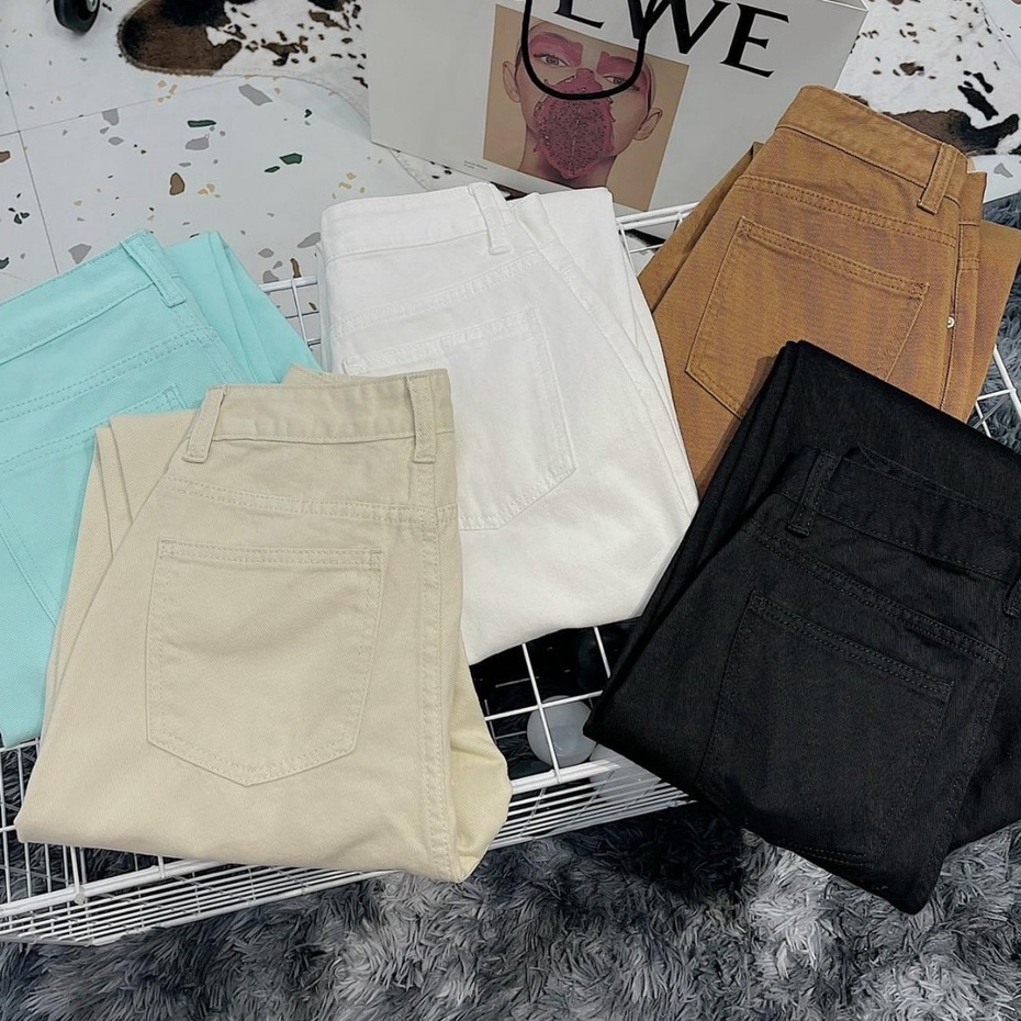 Quần baggy kaki nữ trơn basic 3 màu siêu đẹp / kaki màu bò / màu trắng / màu đen