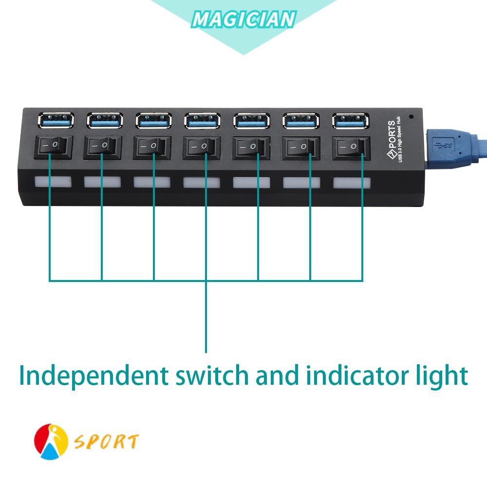 Thiết bị mở rộng cổng USB 3.0 4 / 7 cổng cho máy tính